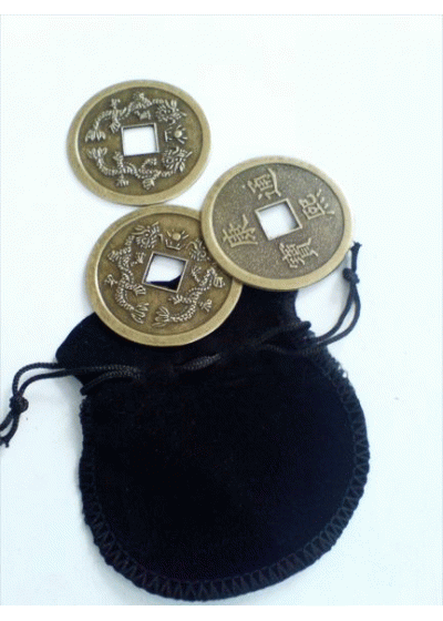 Фън Шуй комплект 3 бр монети размер М- 2,3 см за привличане на пари